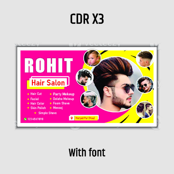 hairstyle cutting banner design cdr file