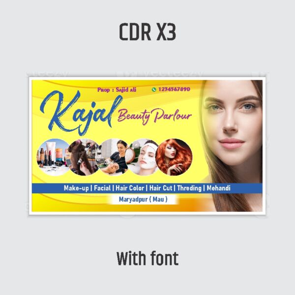kajal best beauty parlour visiting card design