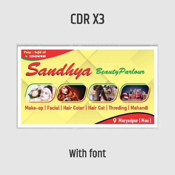 Latest design Beauty parlour shop business card template cdr file