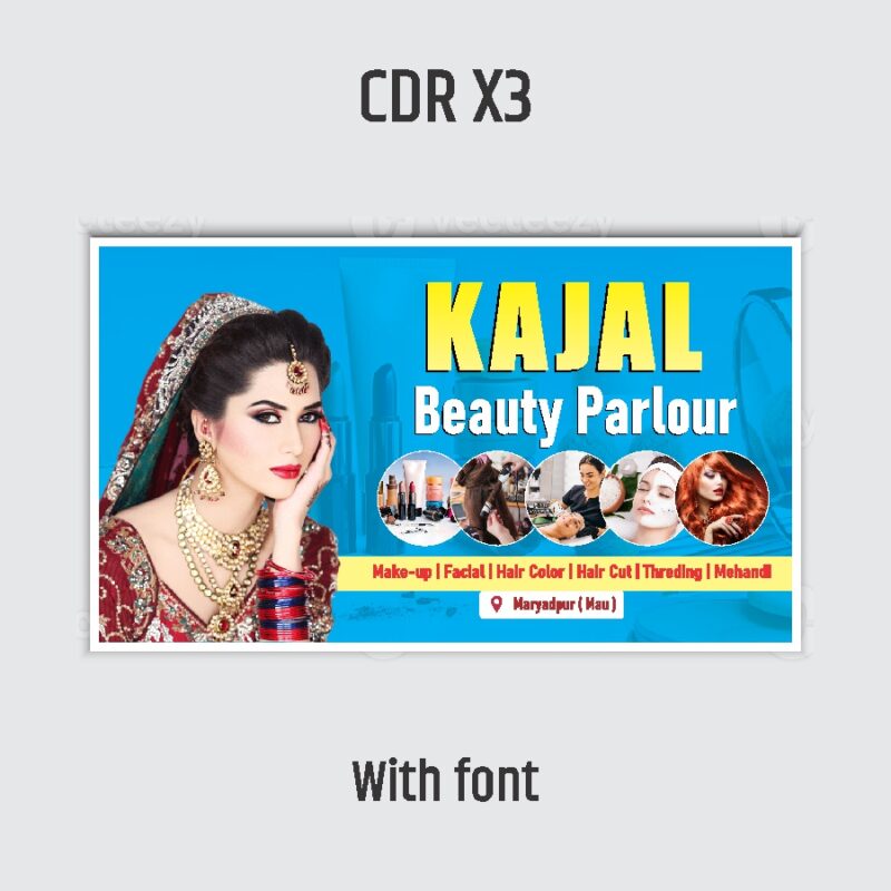 kajal beauty parlour shop banner design cdr file