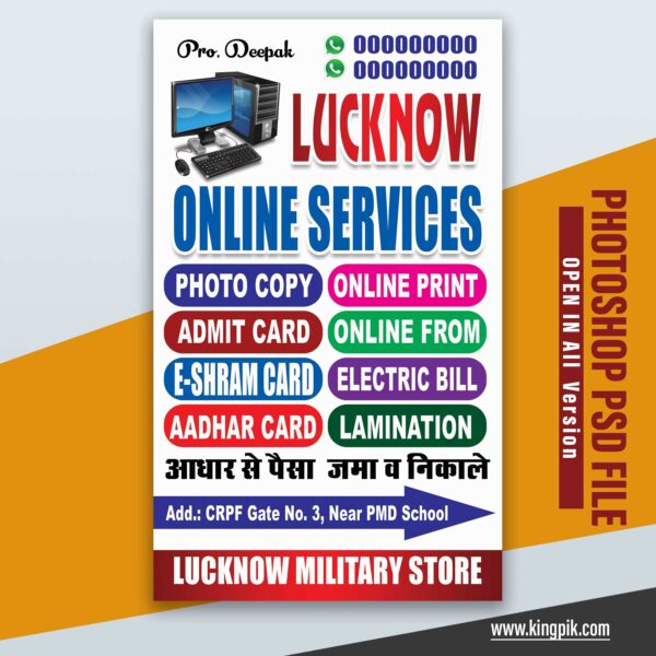 Online Services Standee Flex Board