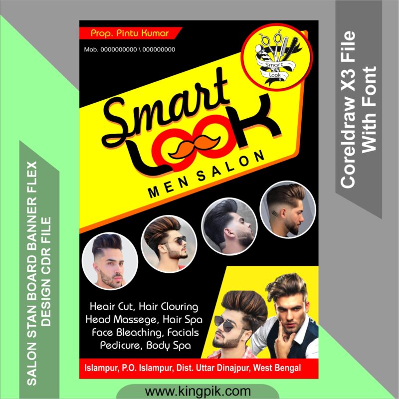 Salon Stan Board Banner Flex Design Cdr File