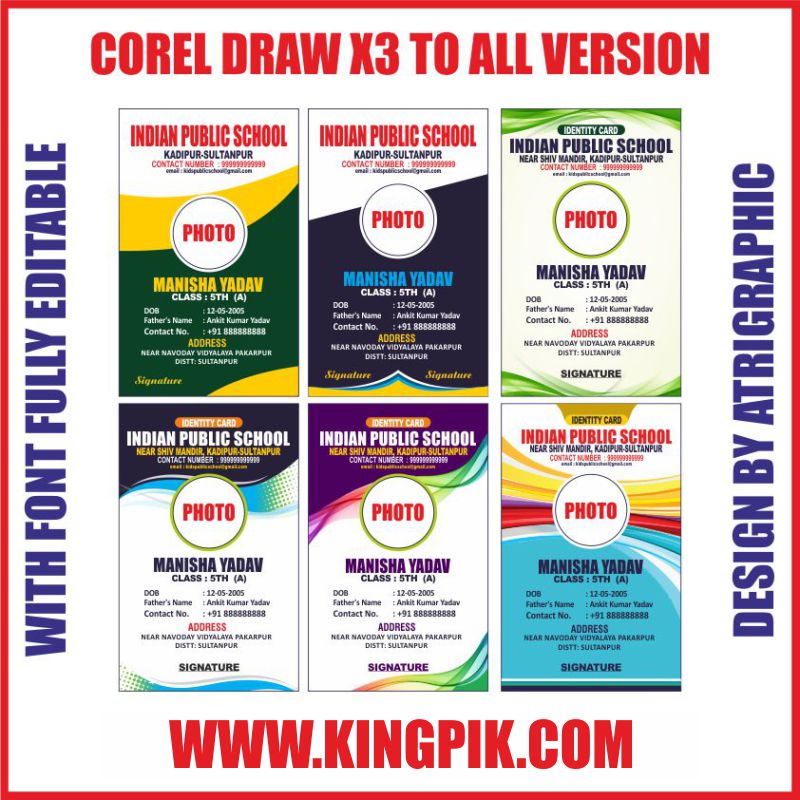 6 id card design cdr file