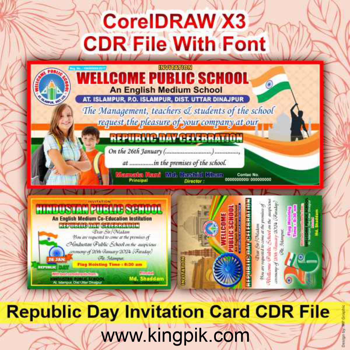 Republic Day Invitation Card CDR File