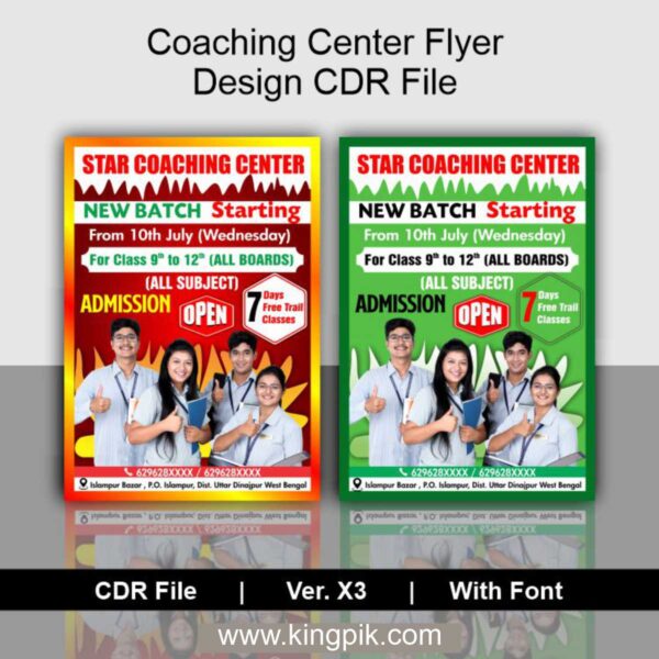 Star Coaching Center Flyer Design CDR File