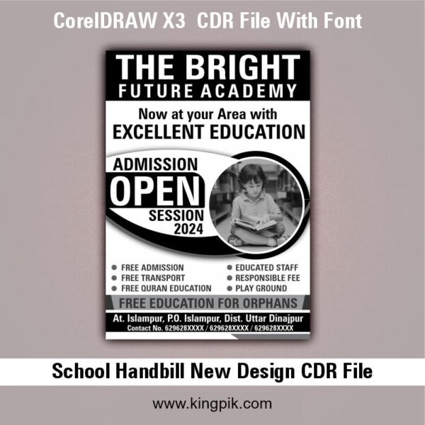 School Handbill New Design CDR File