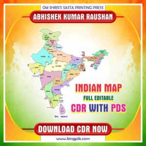 Indian Map Design With Editable CDR & PDF