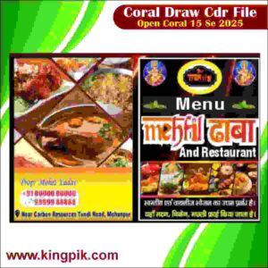 Menu Card Restaurant Cdr File Corel