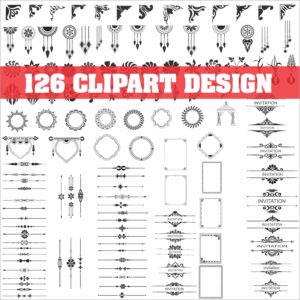 126 Wedding card Clipart design