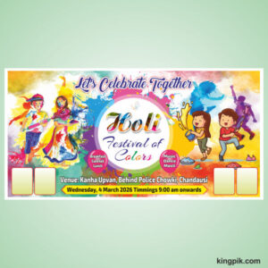 happy Holi celenration banner design cdr