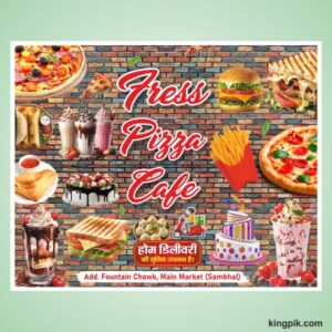 Cafe and restaurant wall wallpaper banner design cdr file