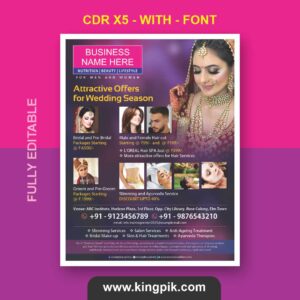 woman and man salon pamphlet design cdr