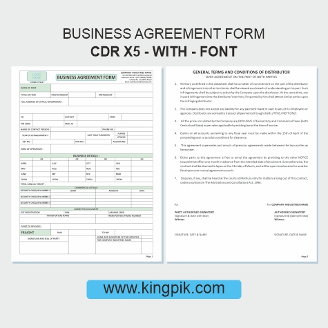 Business contract agreement form cdr