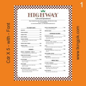 Modern cafe menu template cdr