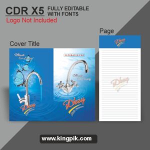 Water Tap Product Brochure Cover Design cdr