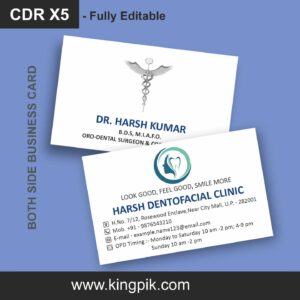 Professional Dental Clinic Business Card Design cdr
