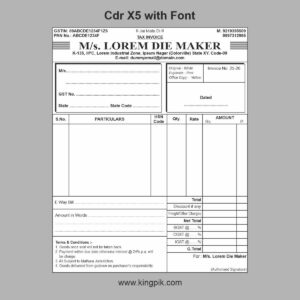 GST Tax Invoice Clean Business Template cdr