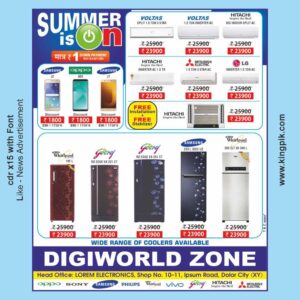 Electronics Sale Flyer Summer Offer Design cdr