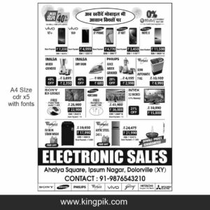 Electronic Sales Flyer Discount Offer Design cdr