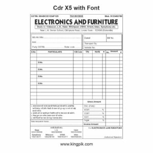 Electronics Furniture GST Invoice Design Template cdr