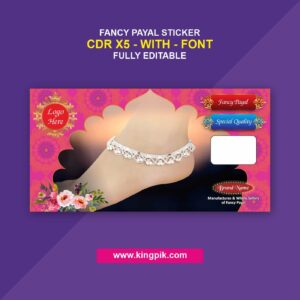 Fancy Payal Sticker Editable CDR Design
