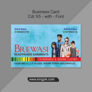 Garments Shop Business Card Fashion Design cdr