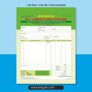 GST Invoice Bill Format A4 Design cdr