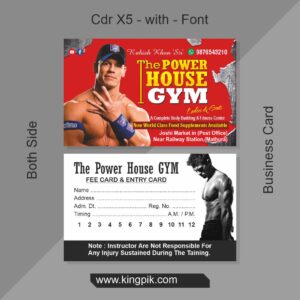 Gym Business Card And Membership Design cdr