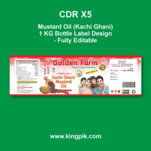 Mustard Oil Label CDR Editable Design