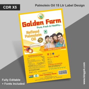 Edible Oil 15Kg Label Design CDR