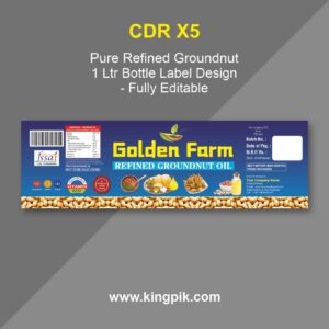 Groundnut Oil Label CDR Editable Design