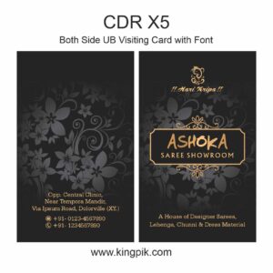 Elegant Saree Showroom Visiting Card Design cdr