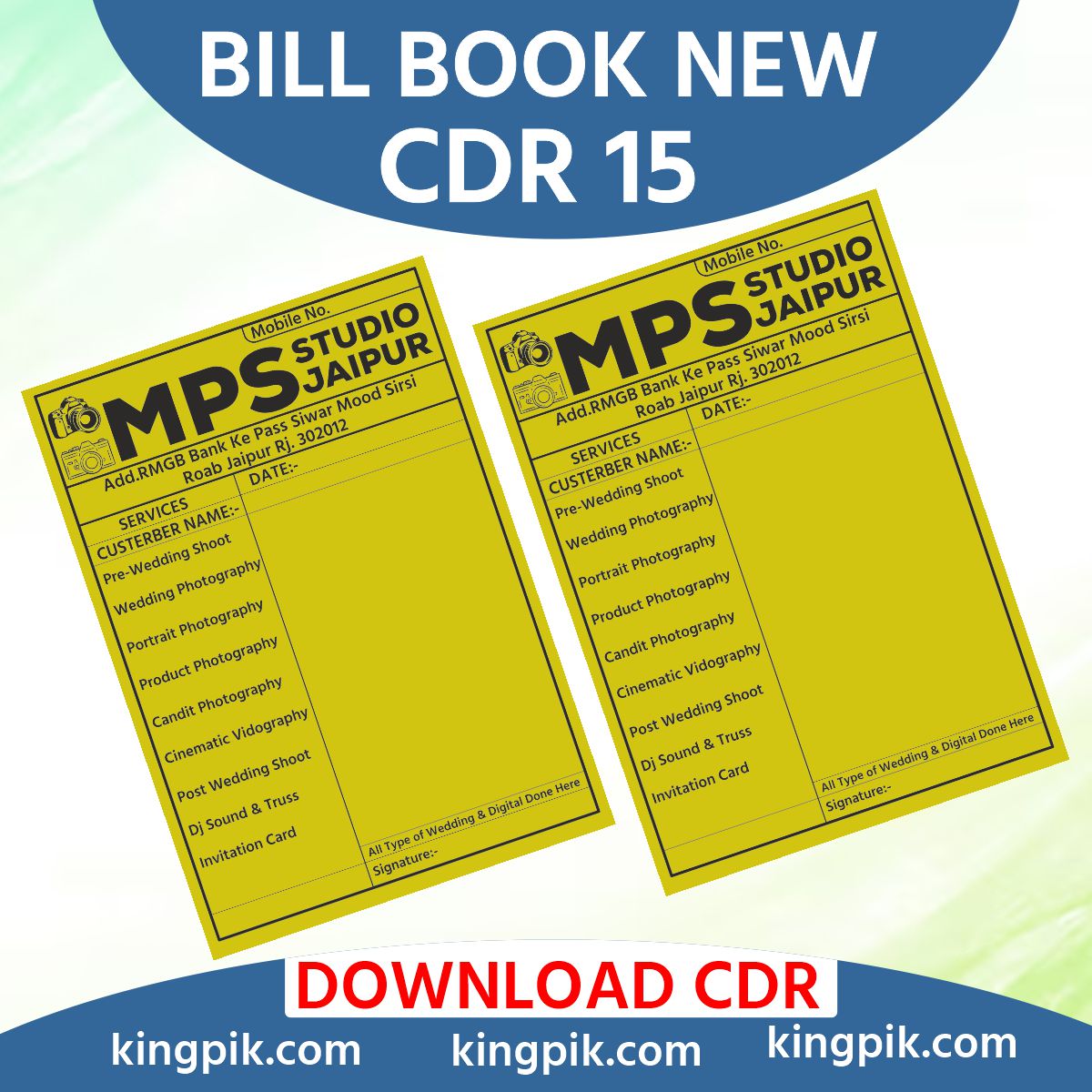 Billbook new desigin cdr