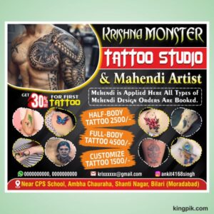 Tattoo and mehendi artist banner design cdr file