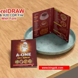 A One Menu Card Design CDR File
