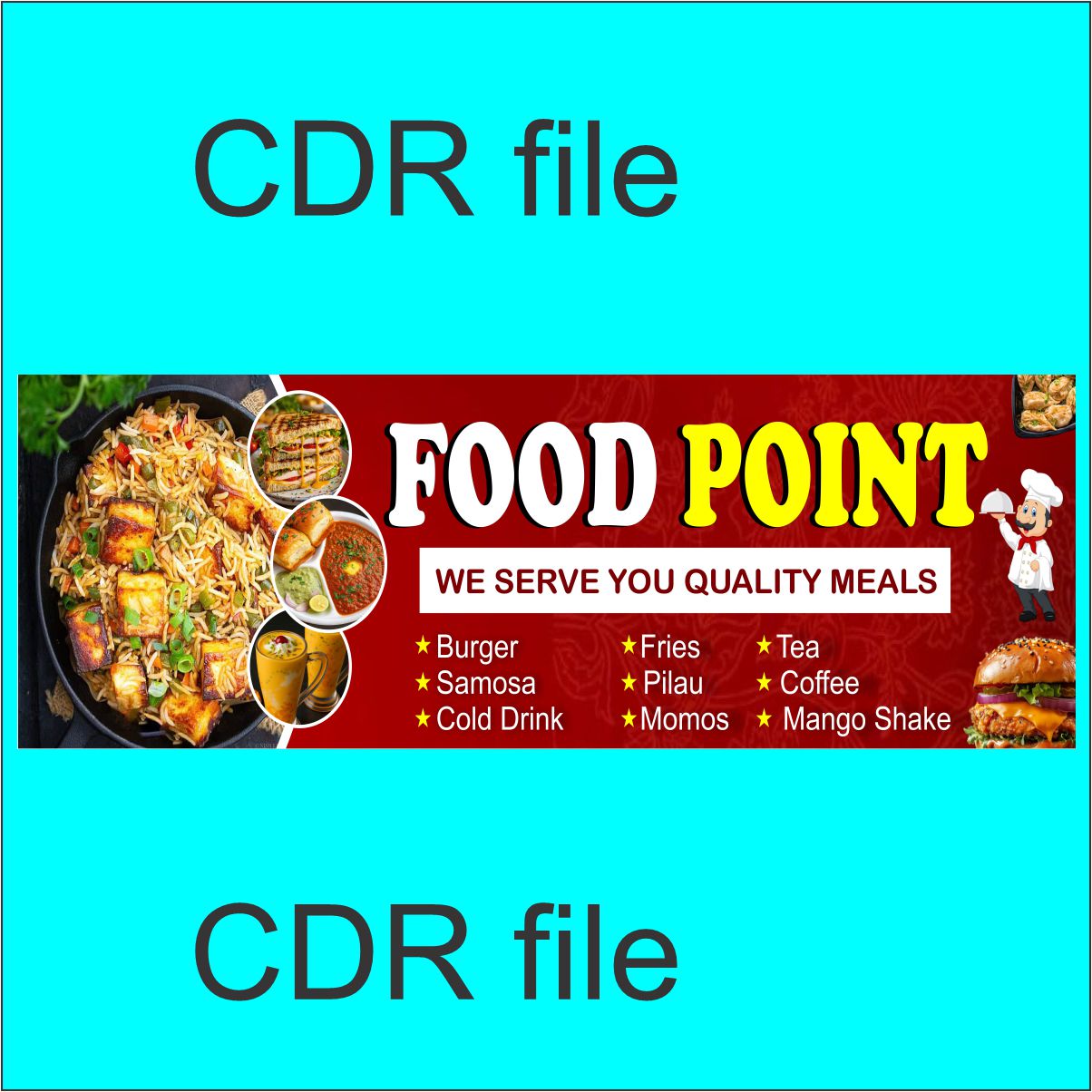 Fast food Shop banner Cdr file V15 to 25