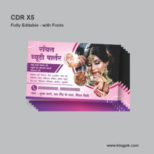 Beauty Parlour Visiting Card CDR Design