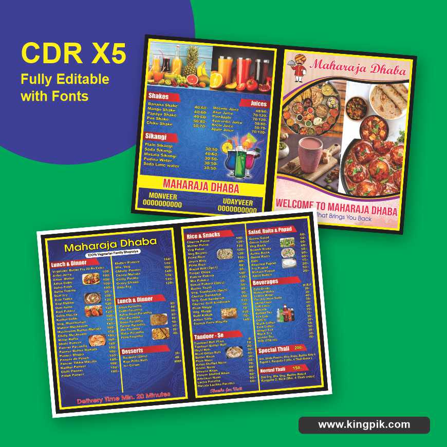 Four-Page-Dhaba-Menu-Card-CDR-Design-Both-Side-3694943