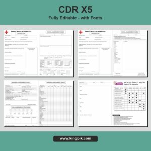 Hospital Complete Forms & Cover Design Set CDR