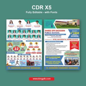 School Admission Pamphlet Design Both Side CDR