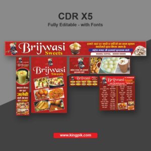 Sweets & Fast Food Shop Banner Set CDR Design