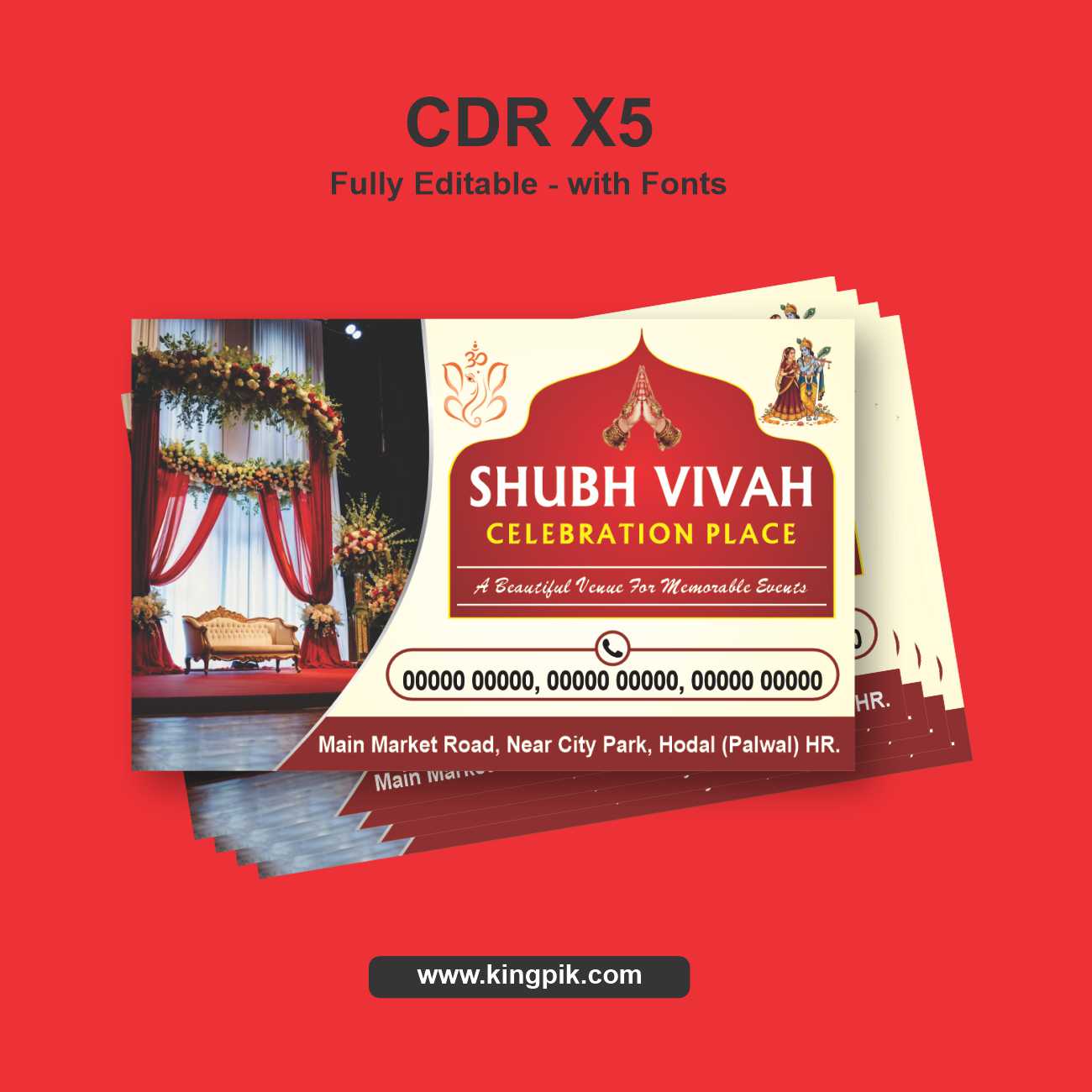 Wedding Celebration Venue Visiting Card
