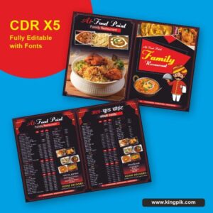 Four Page Islamic Menu Card CDR Design Both Side