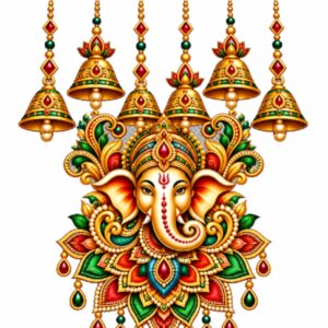 Ornate Golden Ganesha Diwali Hanging Ornament